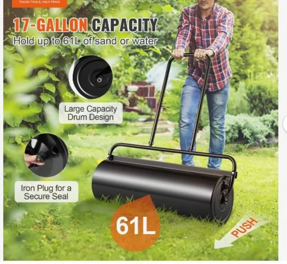 Lawn Roller, 17 Gallon Sand/Water Filled Yard - Image 2