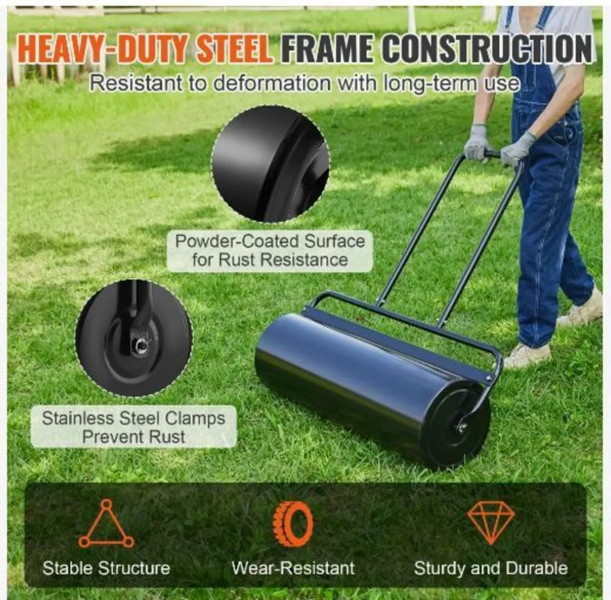 Lawn Roller, 17 Gallon Sand/Water Filled Yard - Image 4