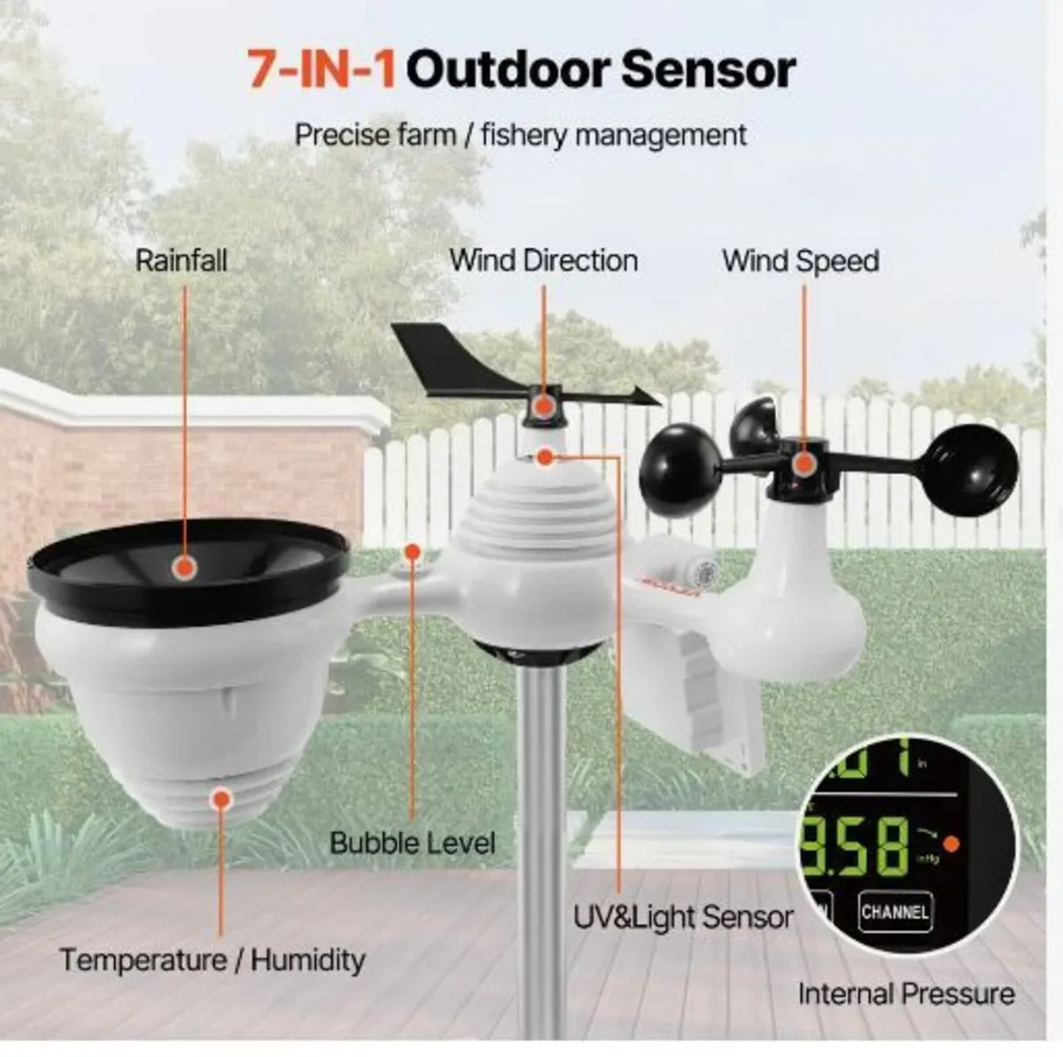 7-in-1 Wi-Fi Weather Station, 19.1 cm - Image 2