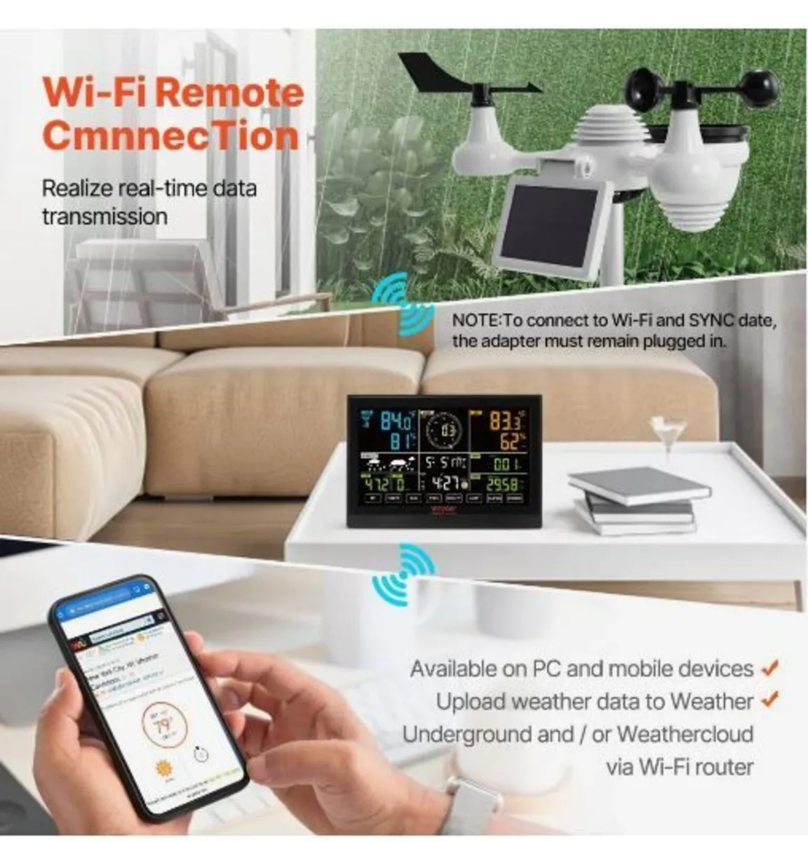 7-in-1 Wi-Fi Weather Station, 19.1 cm - Image 3