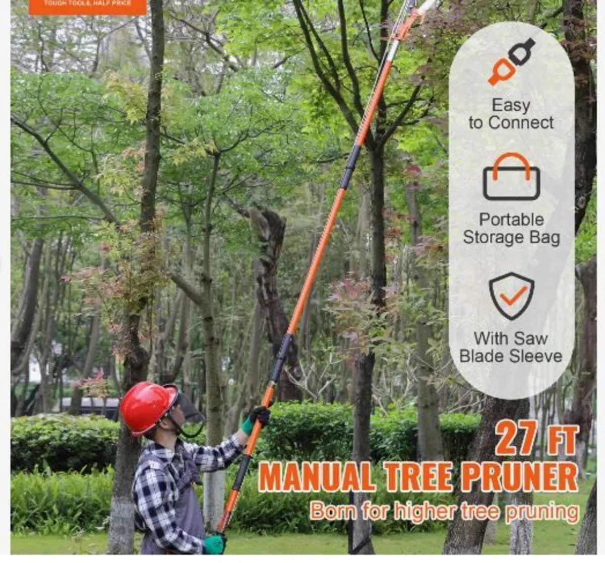 Manual Pole Saw, 2.2-8.2 m Extendable Tree - Image 2