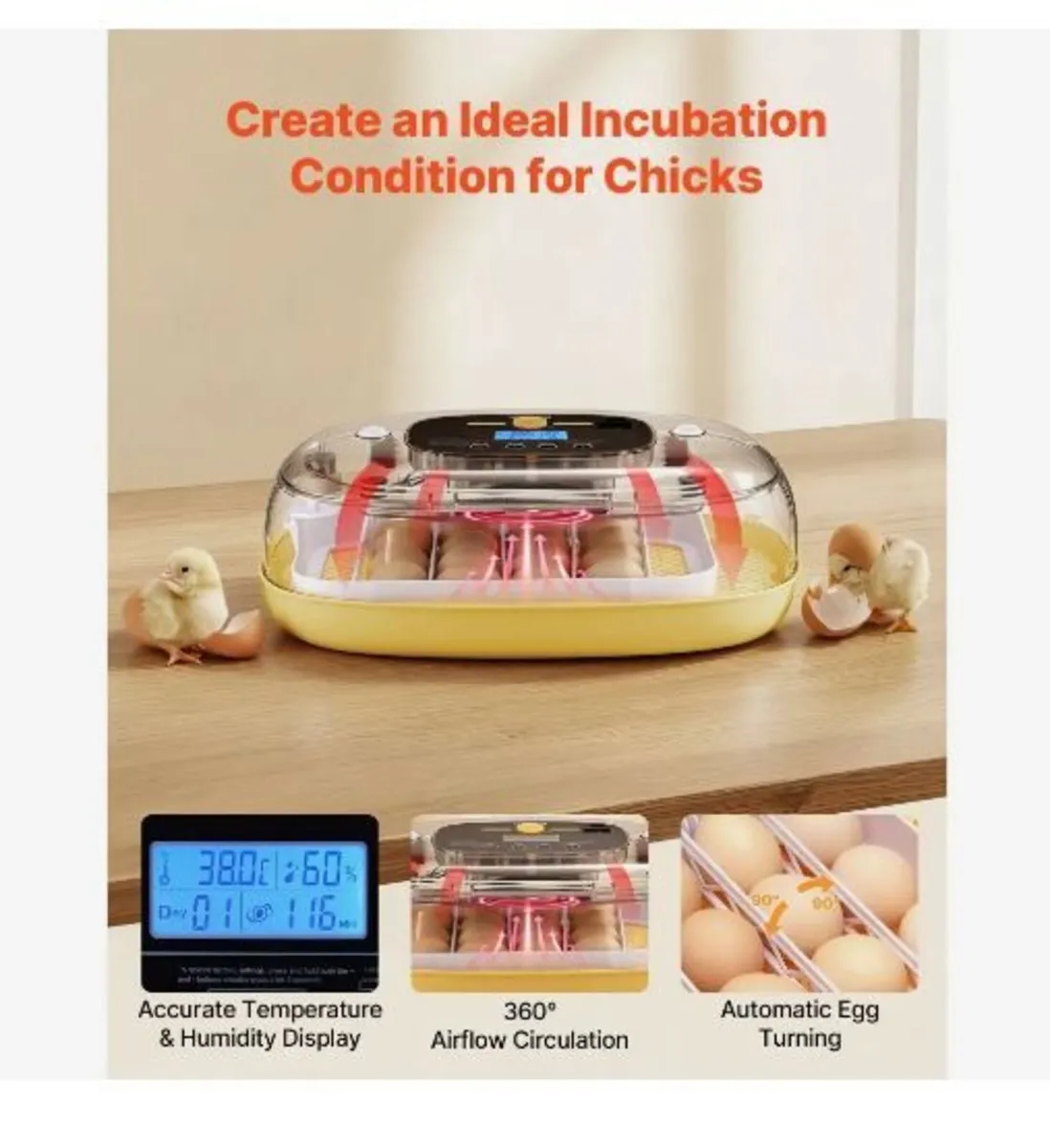 24 Egg Incubator, Automatic Egg Turner - Image 2