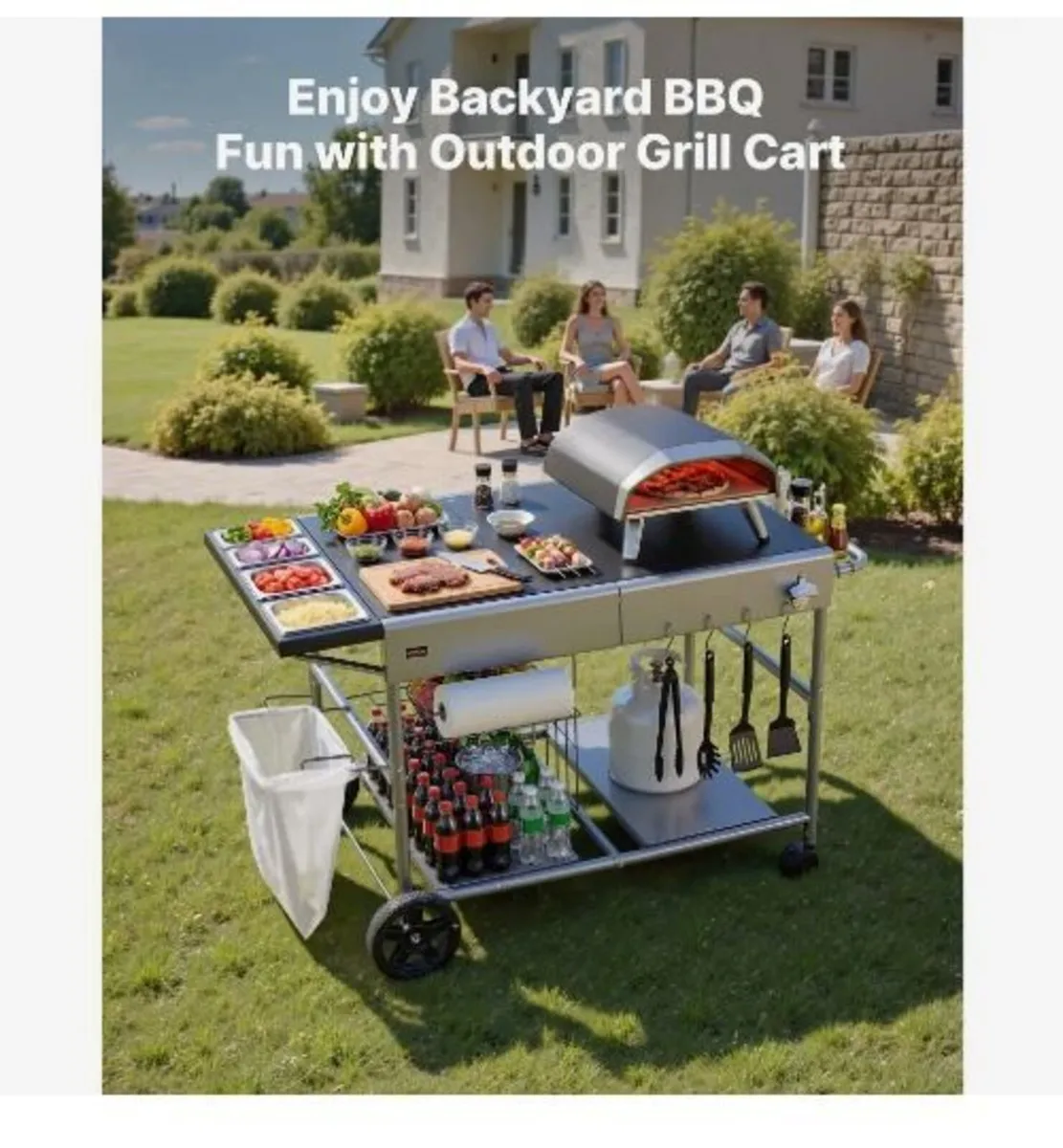 Outdoor Grill Cart, 925 x 595 x 25mm - Image 3