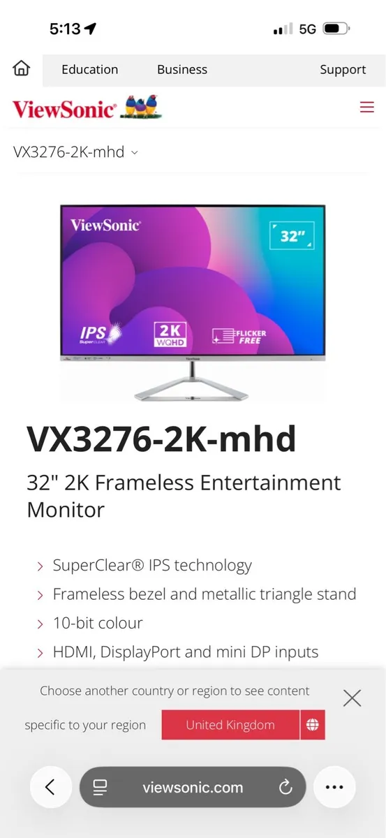 32" 2K Frameless Entertainment Monitor