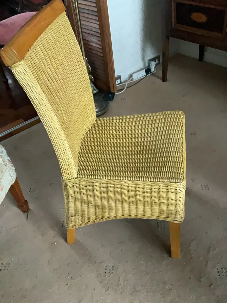 Rattan Chair with Wooden Detail - Image 2