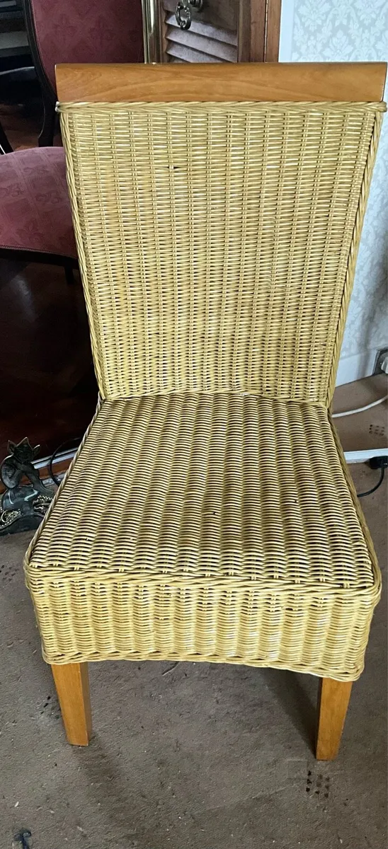Rattan Chair with Wooden Detail - Image 3