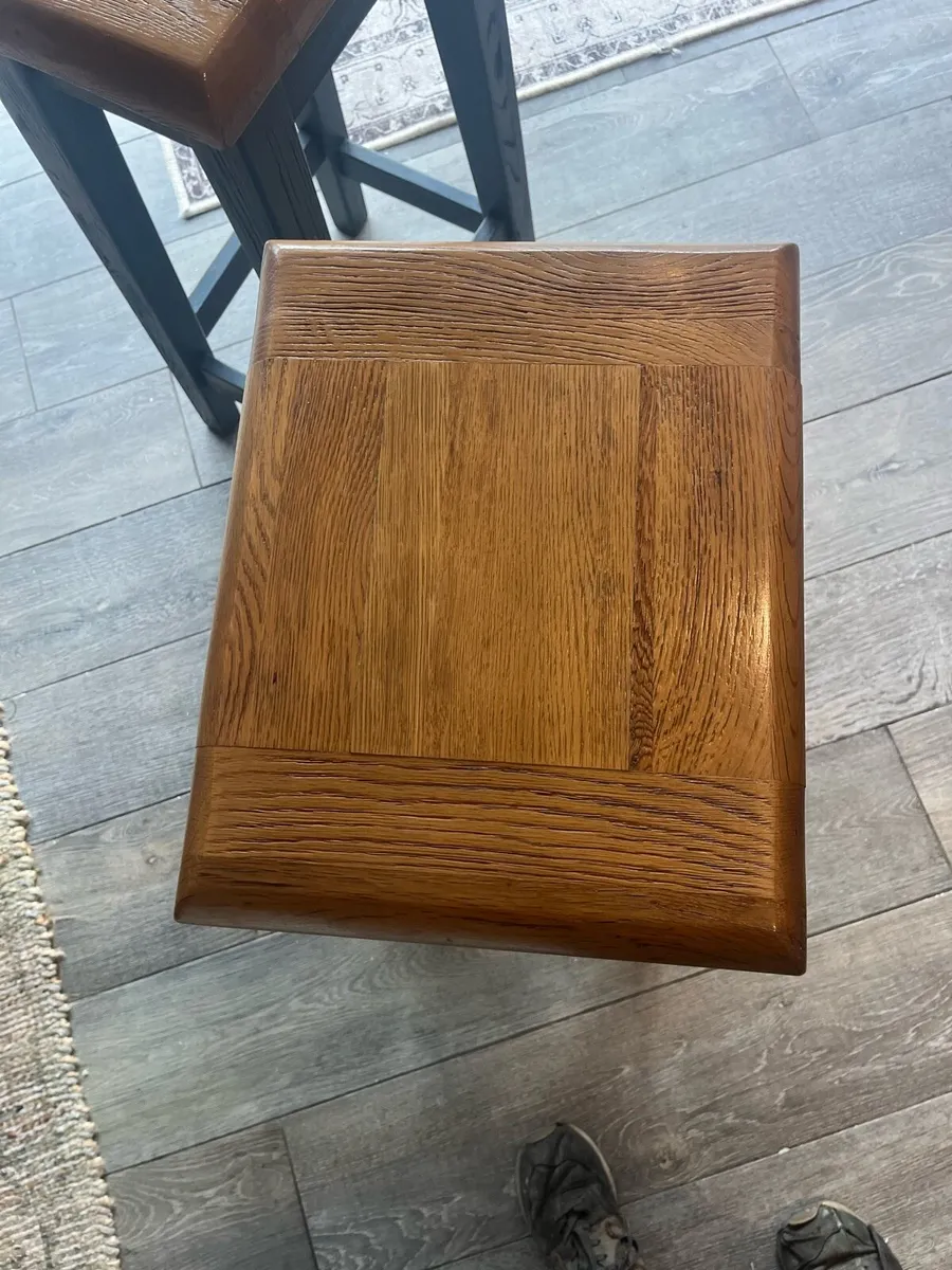 Solid oak stools for sale - Image 3