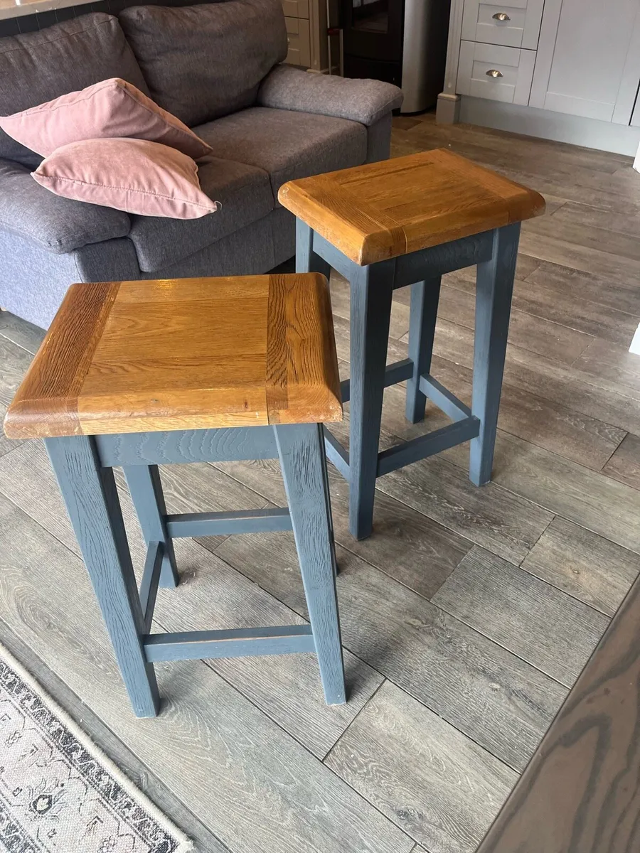 Solid oak stools for sale - Image 1