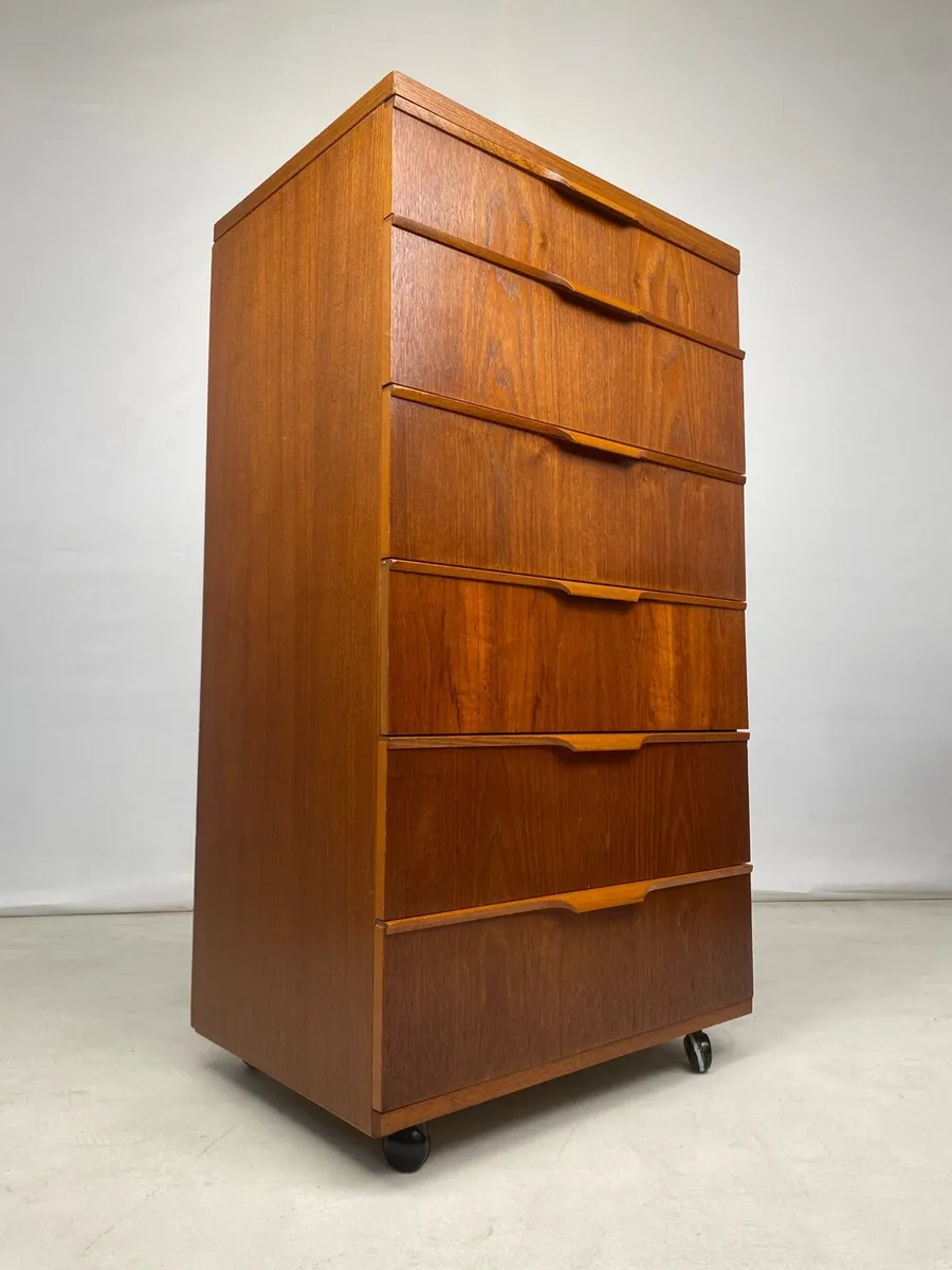 Mid Century Modern Austinsuite Teak Tallboy Chest - Image 3