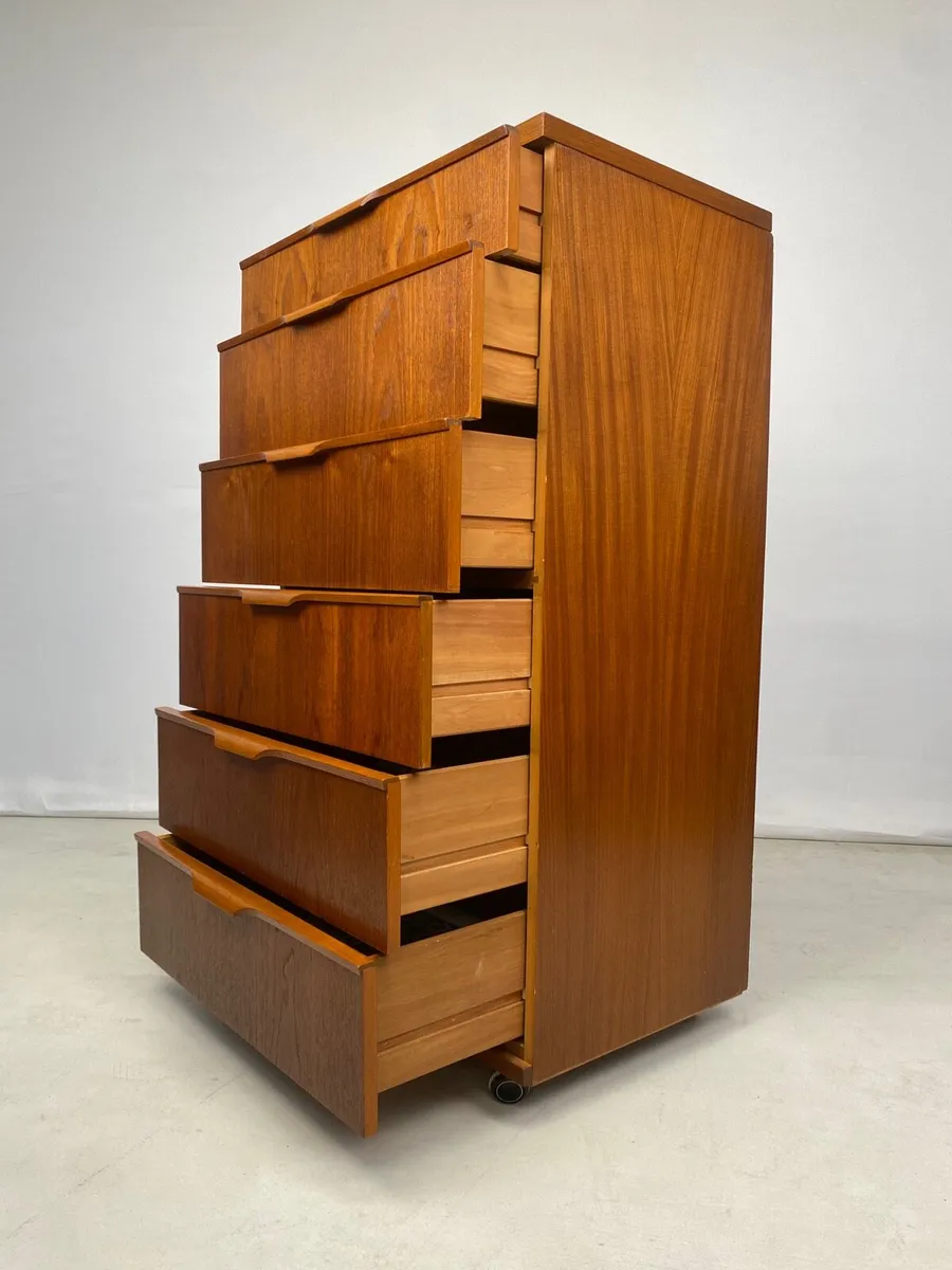 Mid Century Modern Austinsuite Teak Tallboy Chest - Image 1