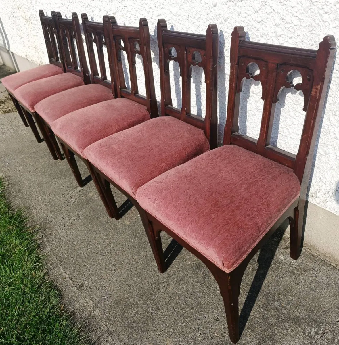 Handcarved Church Chairs - Image 2