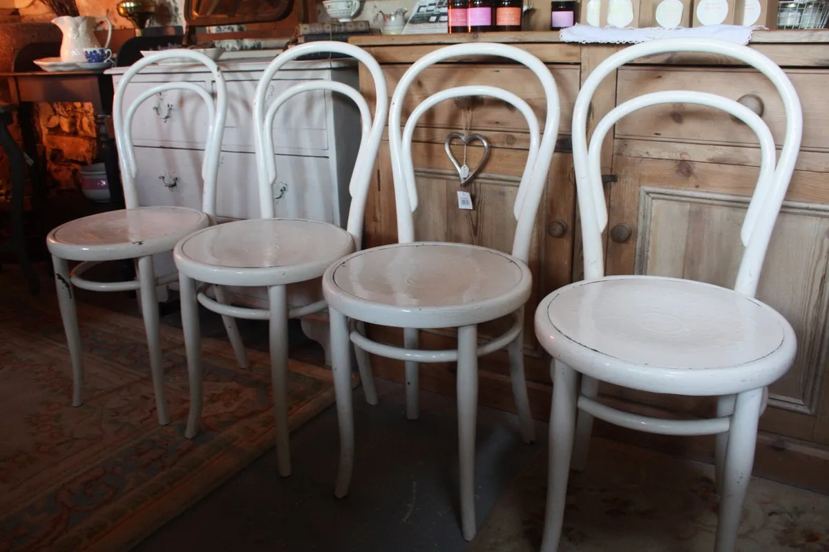 Set of 4 Antique Bentwood Chairs - Image 1