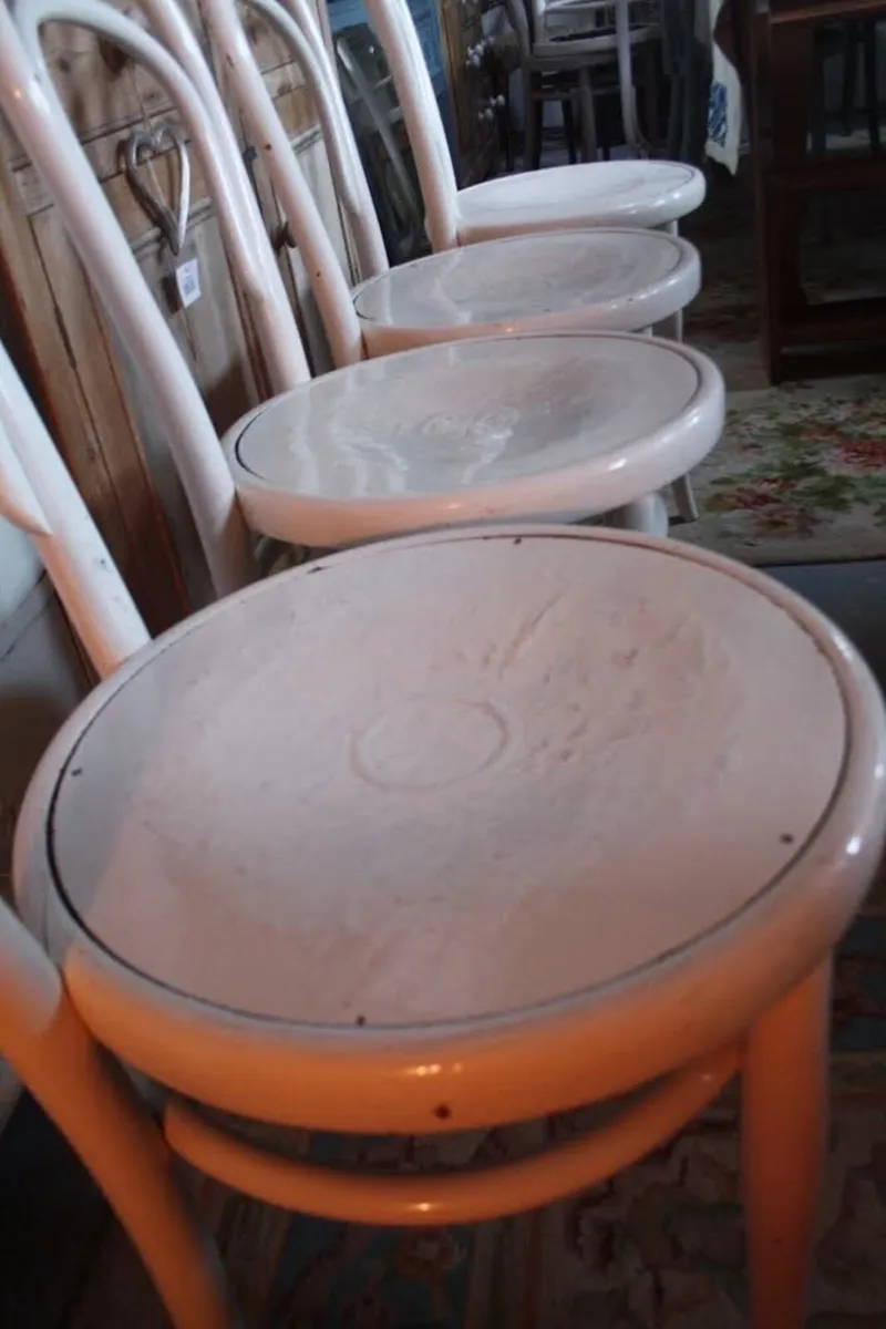 Set of 4 Antique Bentwood Chairs - Image 3