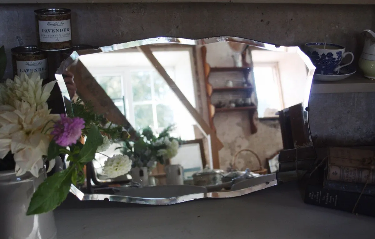 Antique Frameless Mirror - Image 1