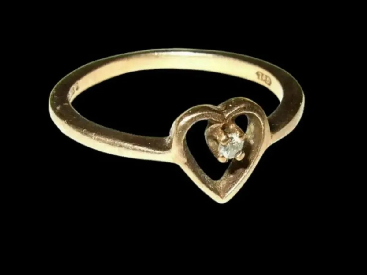 Vintage 9ct Hallmarked Diamond Suspension Ring - Image 3