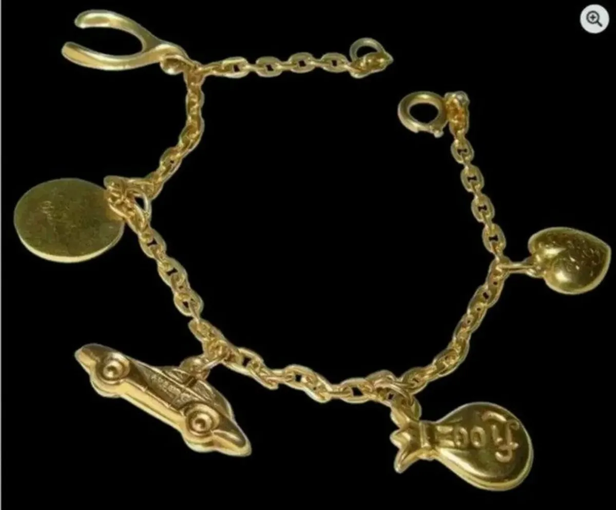 Vintage Hallmarked 9ct Gold Charm Bracelet - Image 1