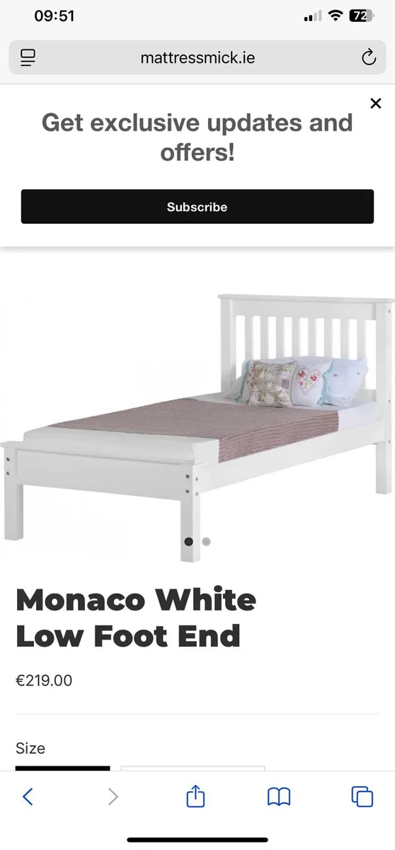 Single pine bed. White. - Image 2