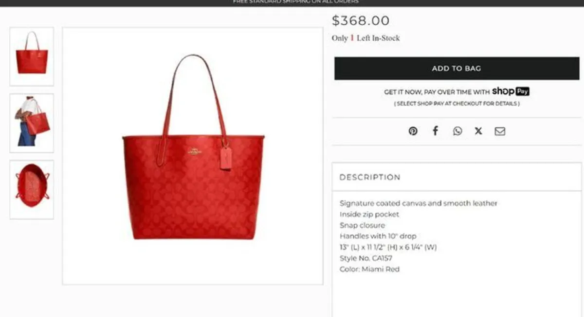 Coach signature city Tote leather NEW freepost - Image 2