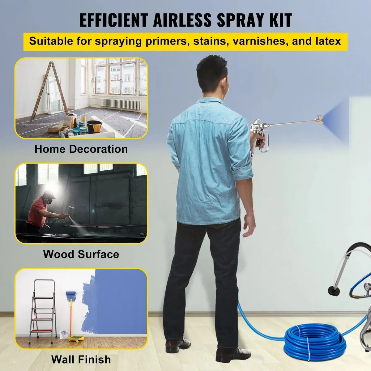 Airless Paint Sprayer Gun and Hose Kit Tool - Image 2