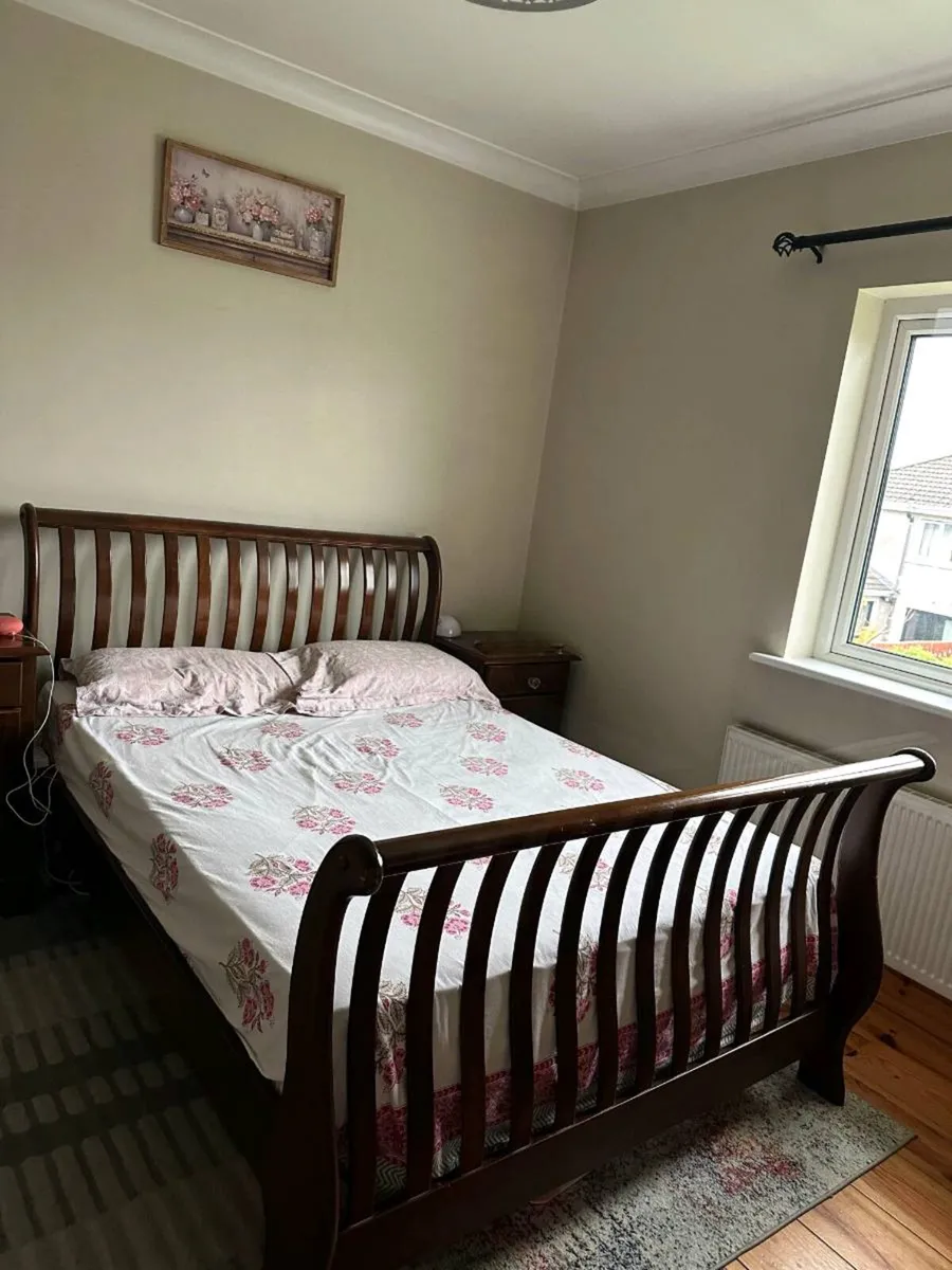 Wooden double bed frame - Image 1