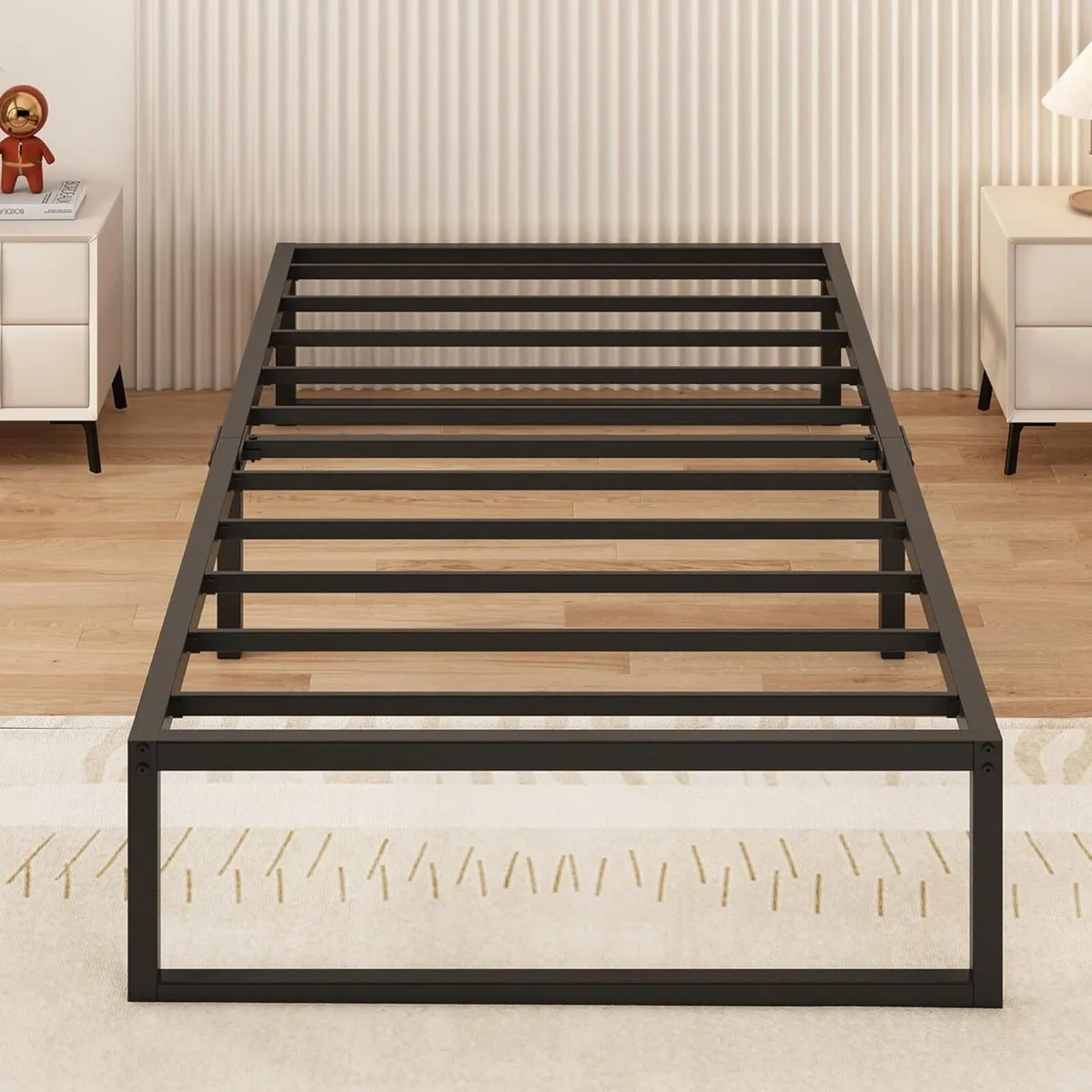 Single Bed Frame 90x190 cm Metal with Steel Slat - Image 1