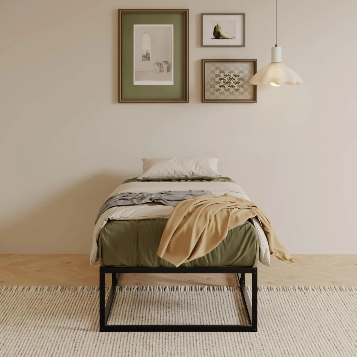 3ft Single Bed Frame 36cm High with Steel Slats - Image 3