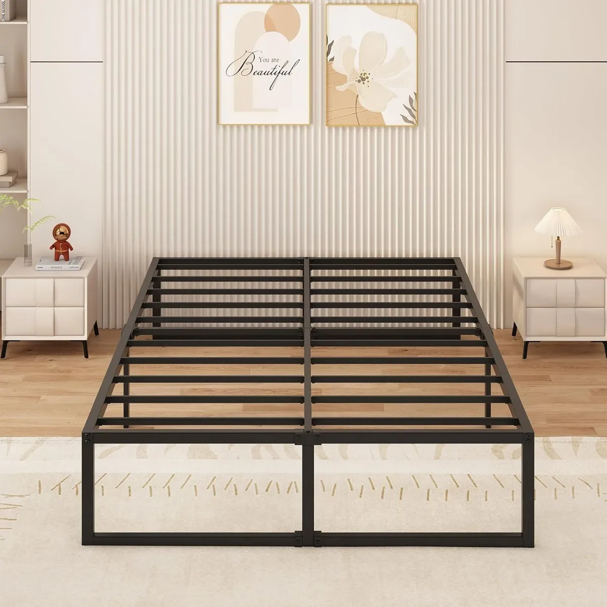 King Size Bed Frame 150x200 cm Metal Platform - Image 1