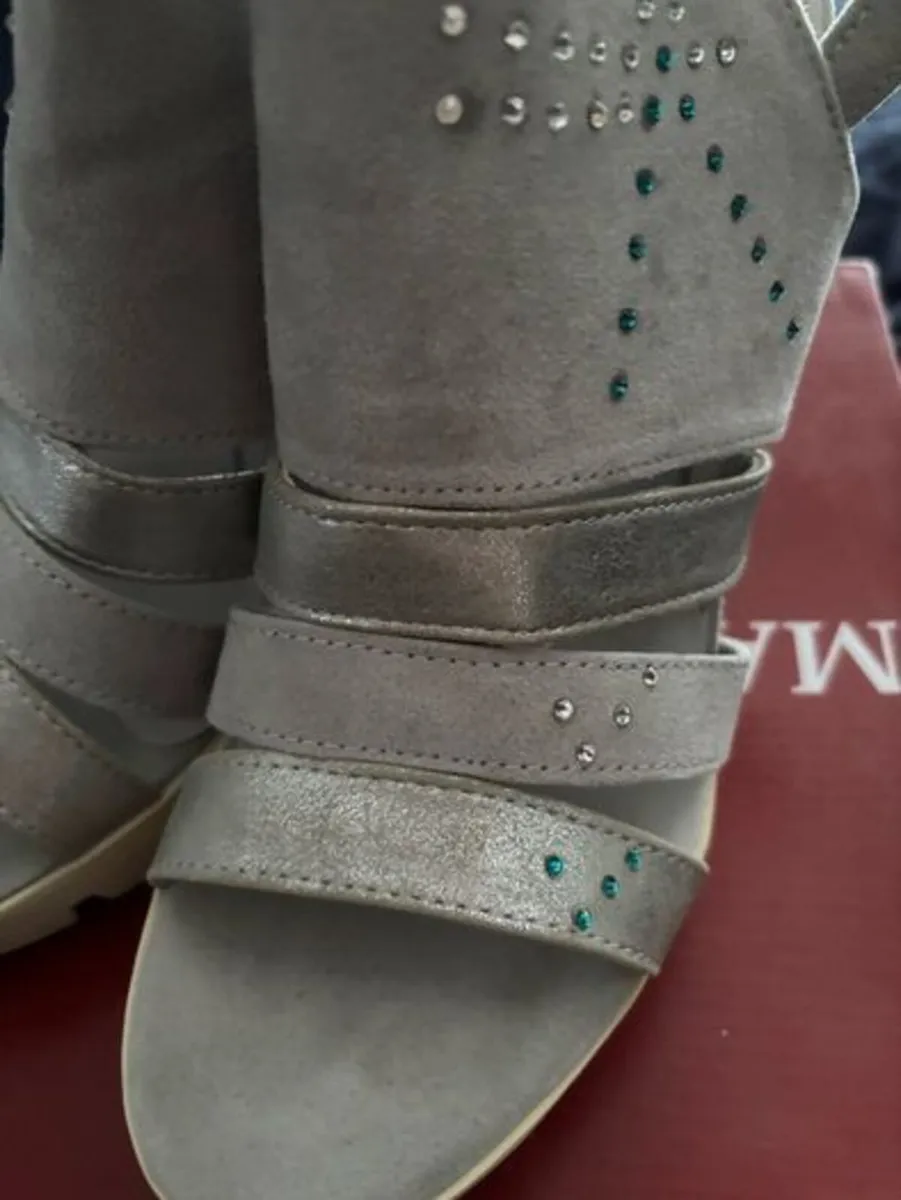 Marco Tozzi high heel Sandals 8UK 41EU Silver Grey - Image 2