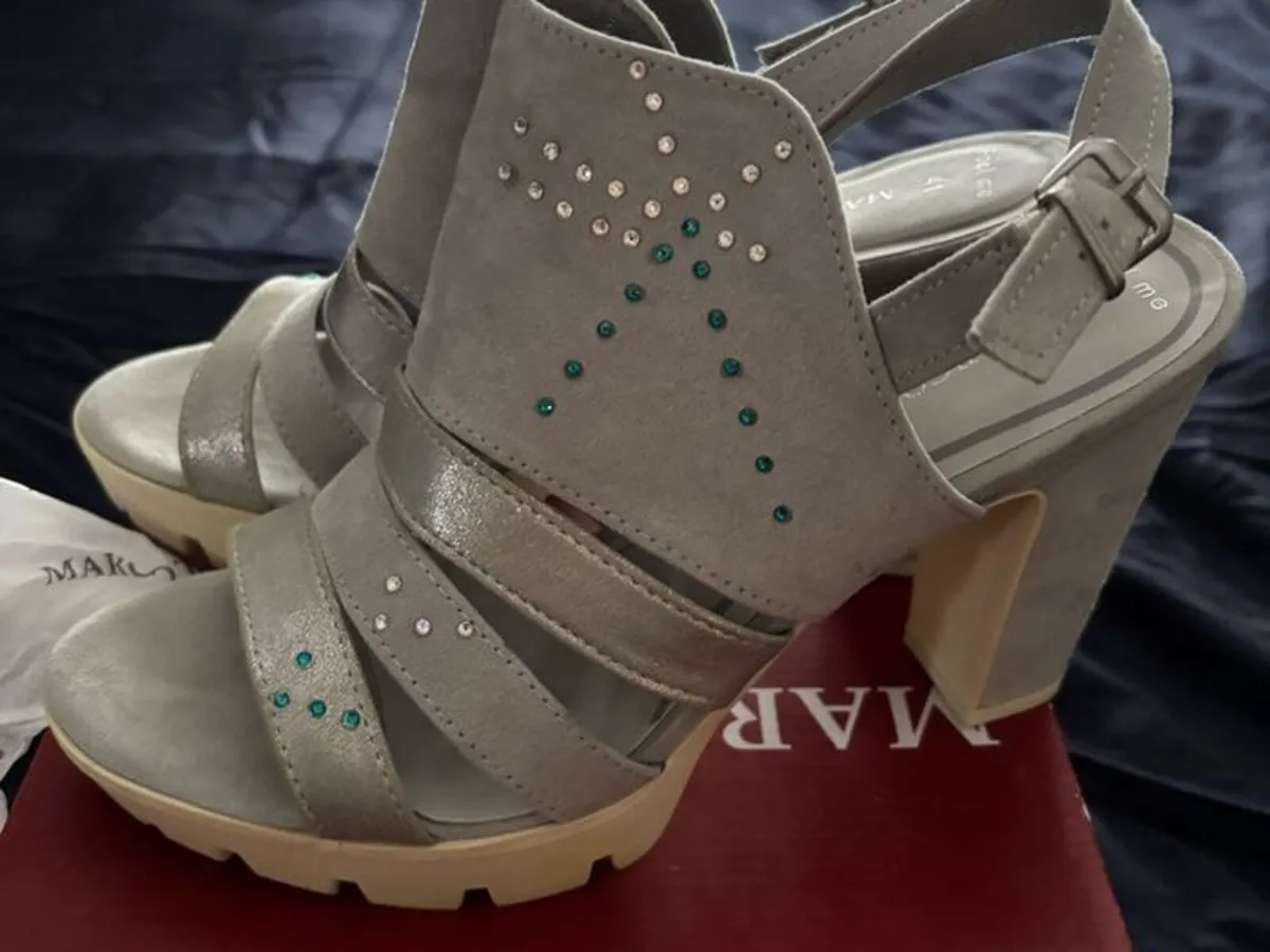 Marco Tozzi high heel Sandals 8UK 41EU Silver Grey - Image 1