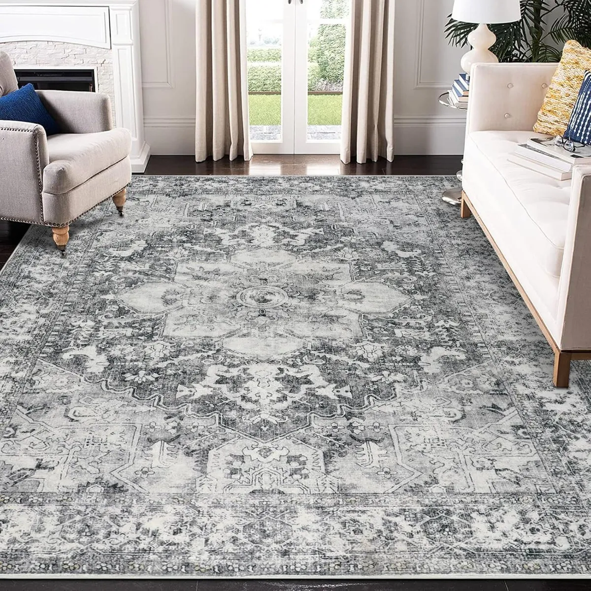 Rugs Living Room Large 160x230cm Grey Machine - Image 1