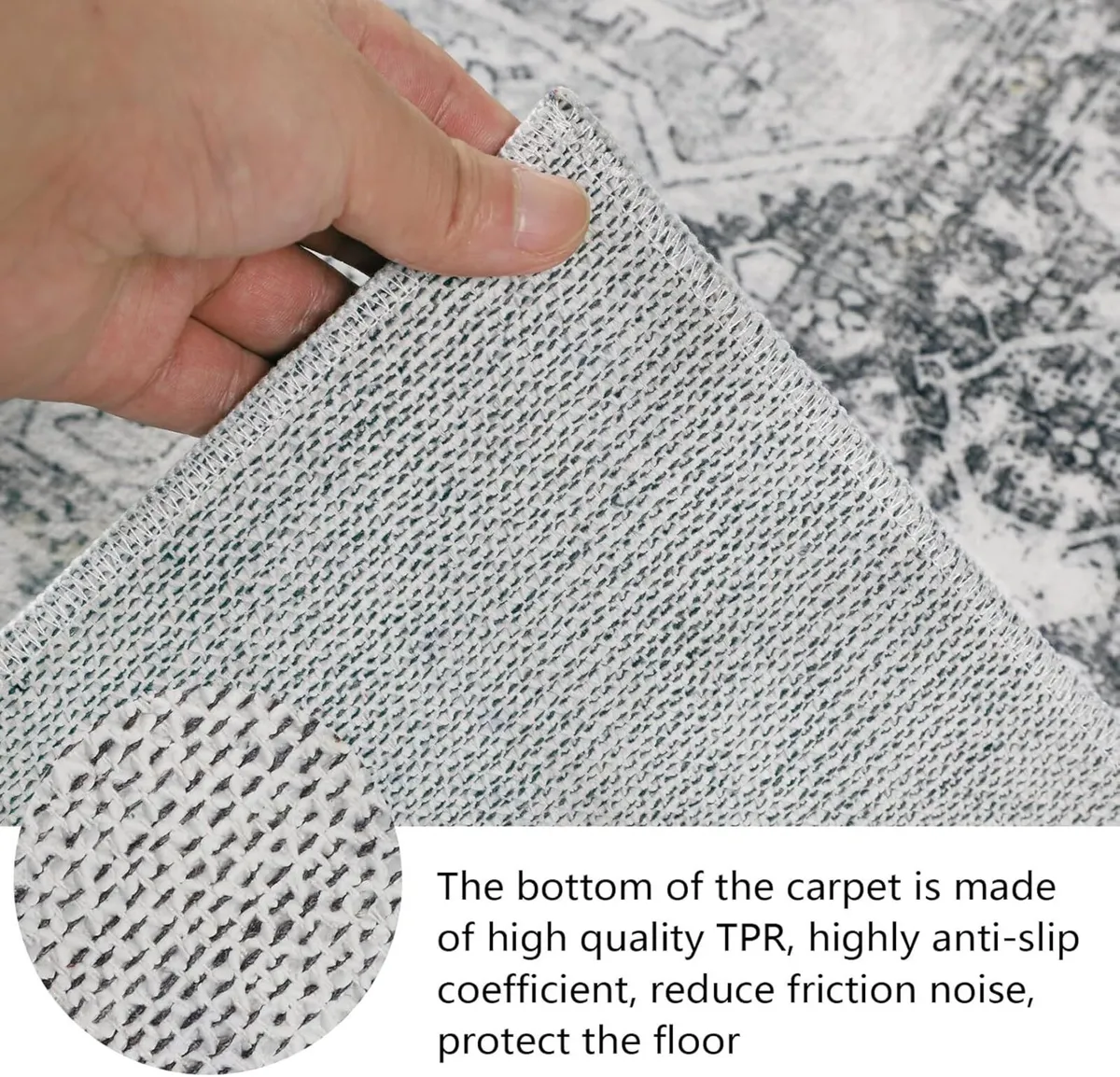 Rugs Living Room Large 160x230cm Grey Machine - Image 3