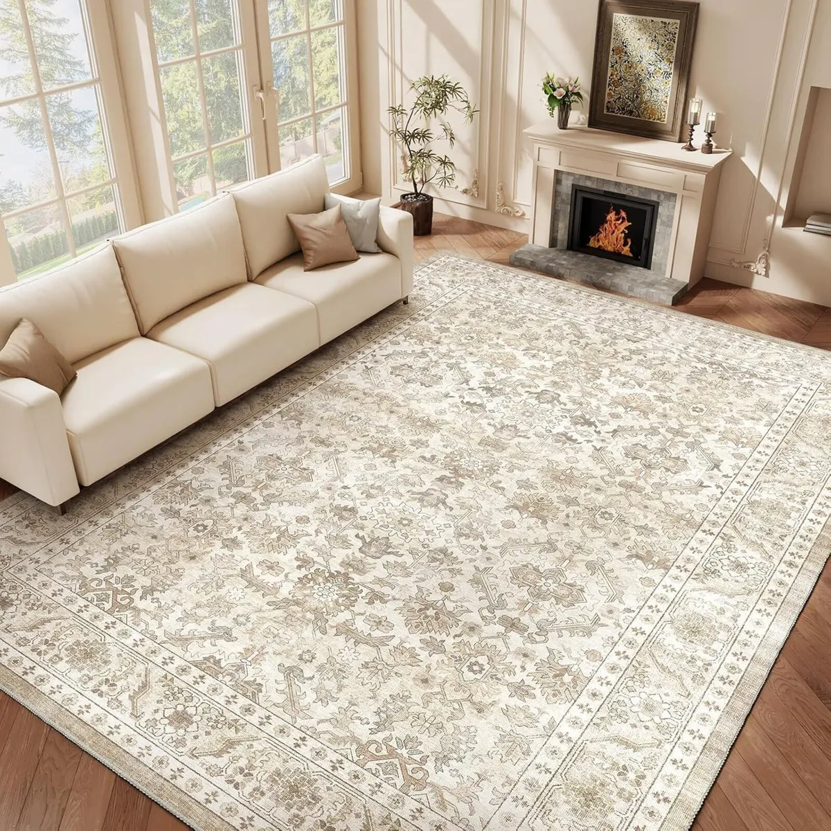 Vintage Area Rug for Living Room - Machine - Image 1