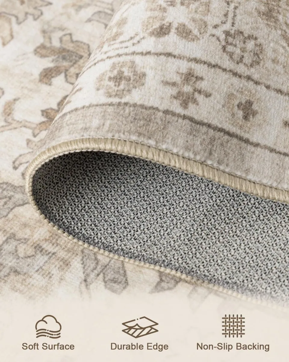 Vintage Area Rug for Living Room - Machine - Image 3