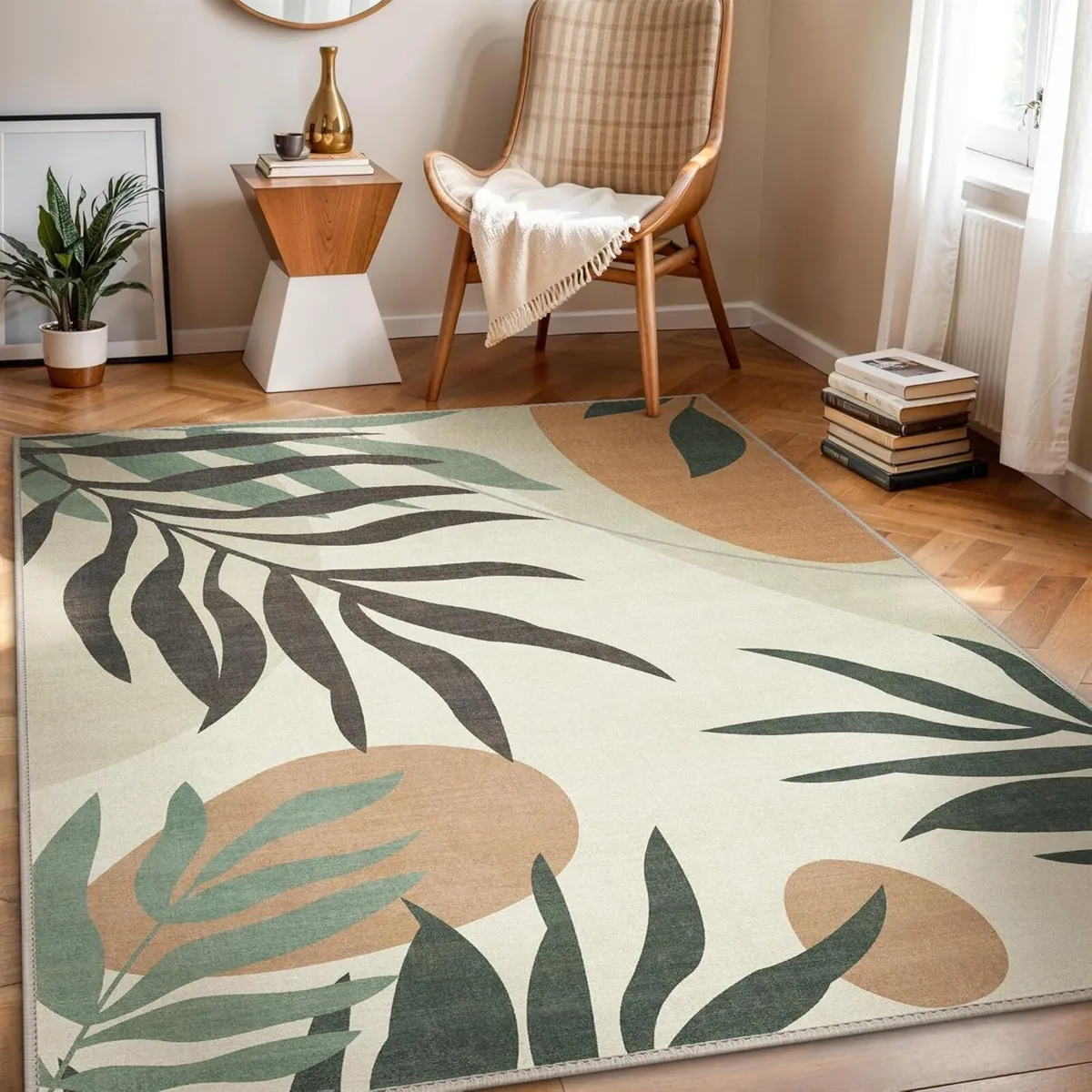 Rugs Living Room 240x300cm Large Leaf Design - Image 1