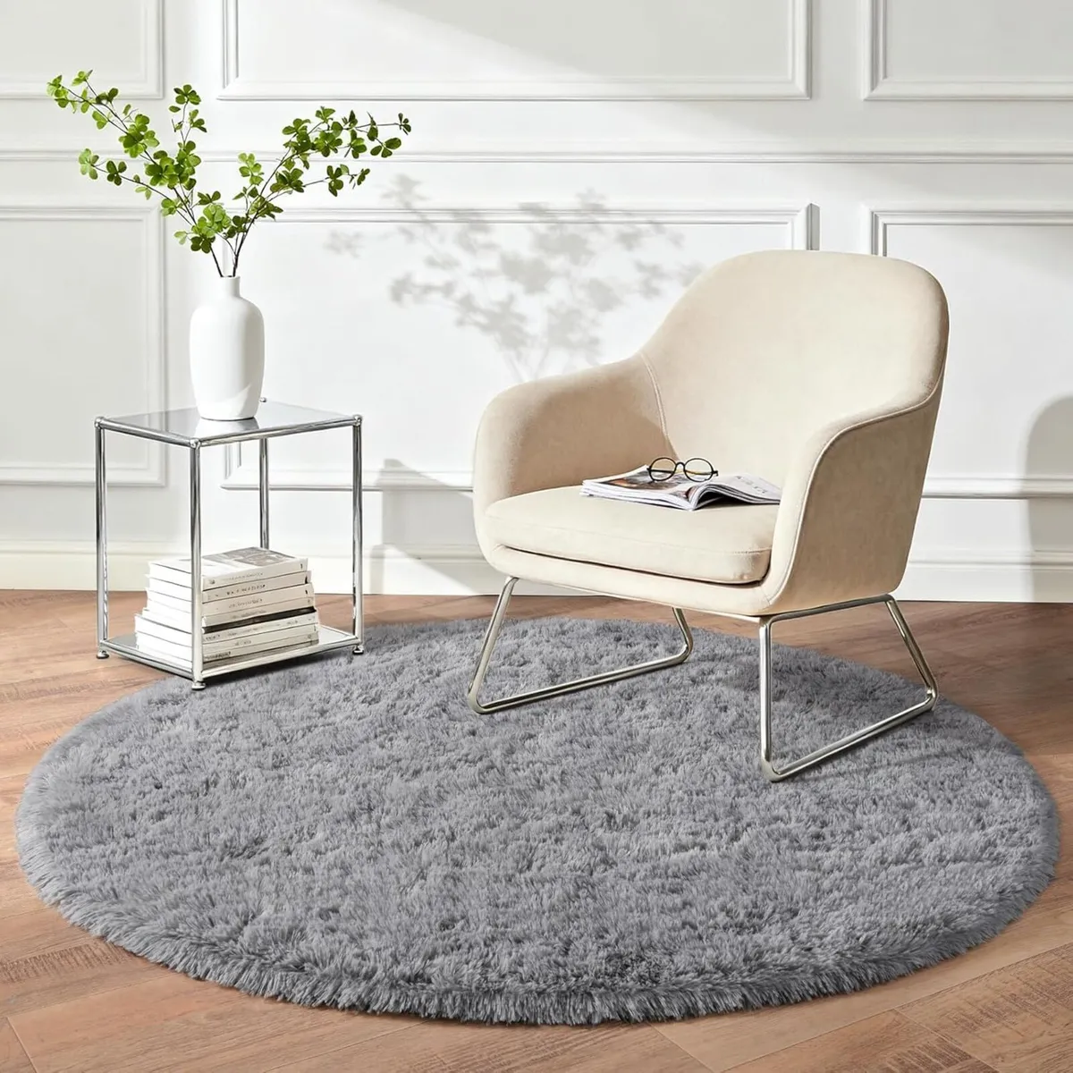 Large Round Rugs for Living Room 200cm - Fluffy - Image 4