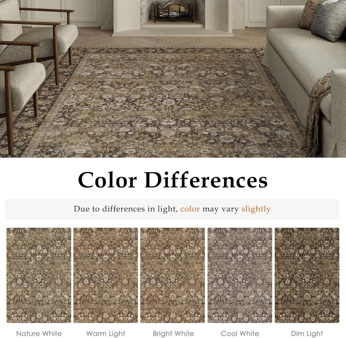 Large Area Rug Living Room 160x230cm Brown - Image 2