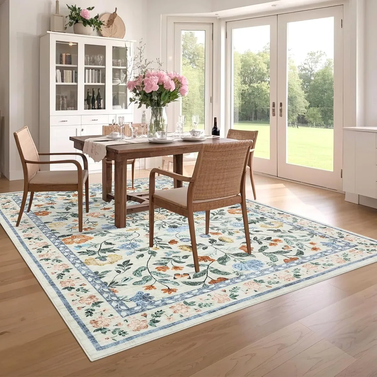 160x230 cm Soft Large Floral Rug Washable - Image 2