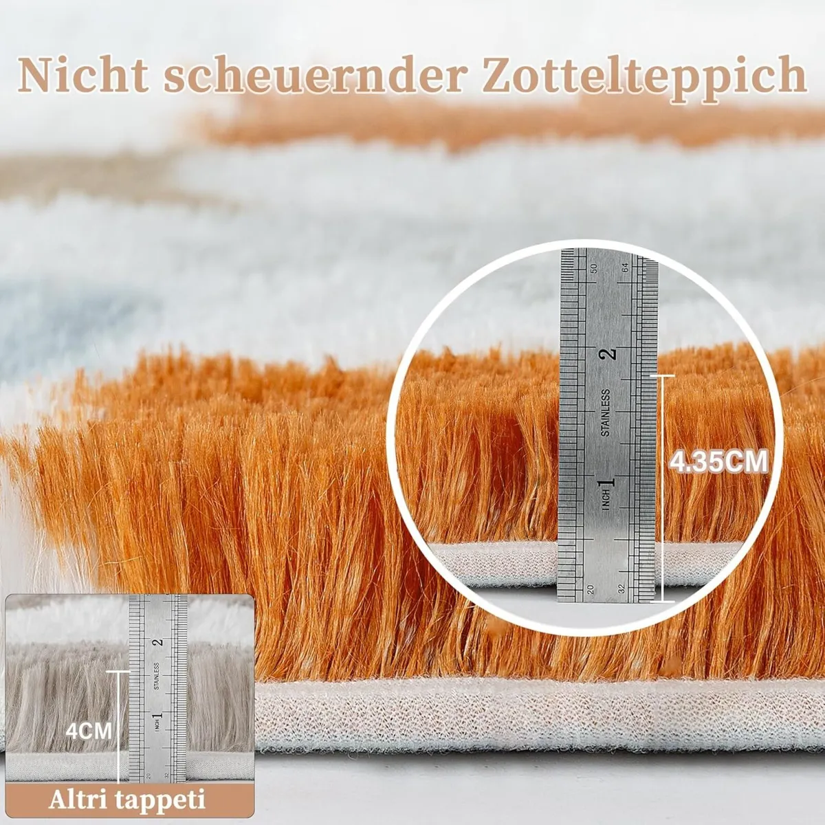 Fluffy Checkered Rugs Living Room Large Area Rug - Image 3