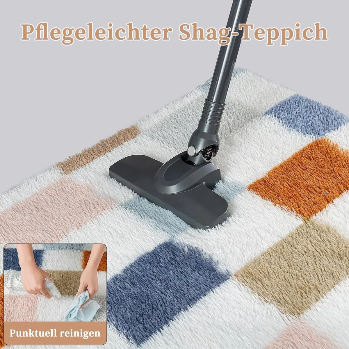 Fluffy Checkered Rugs Living Room Large Area Rug - Image 4