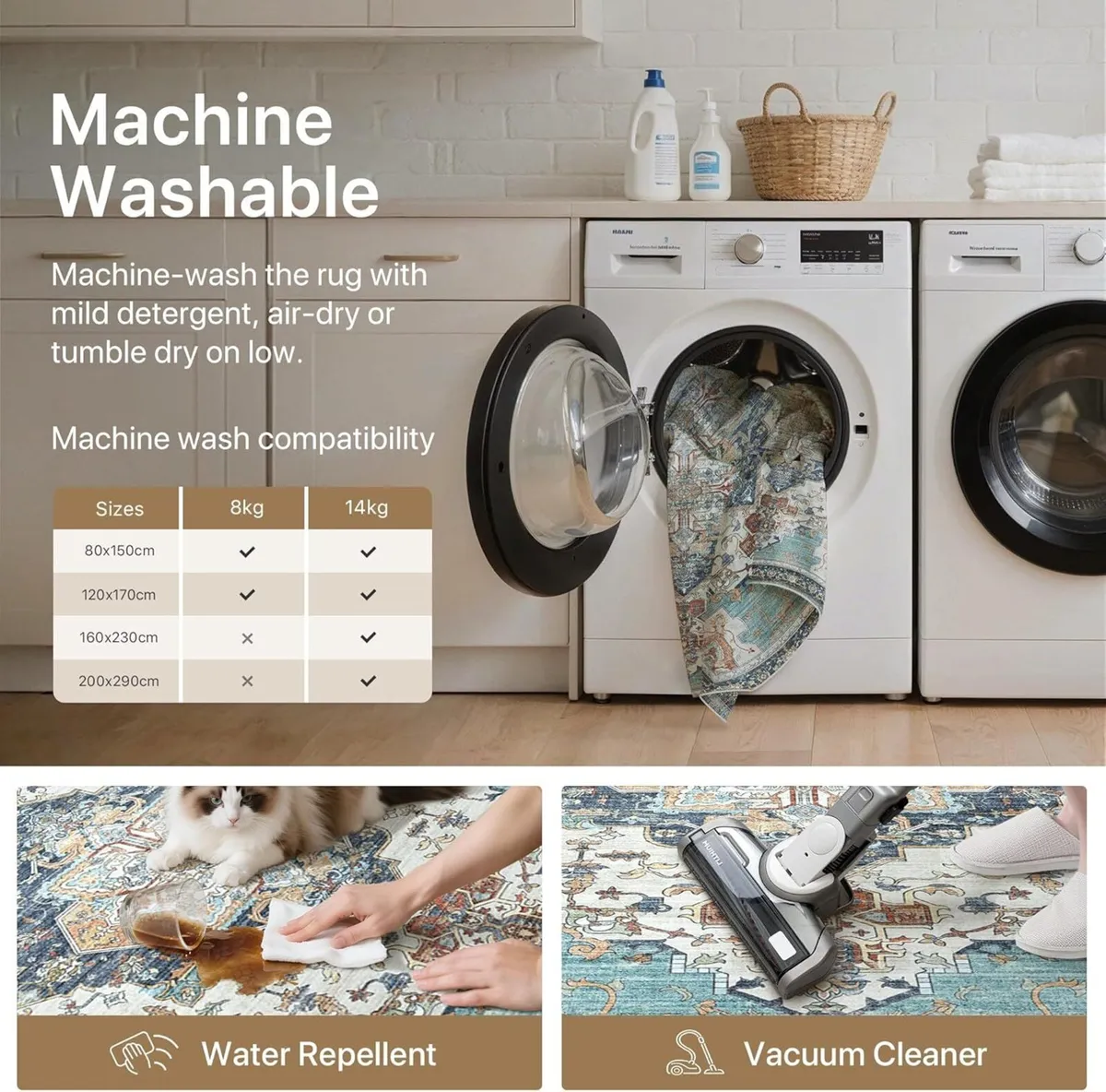 Rugs Living Room 160X230cm - Washable Large Rug - Image 4