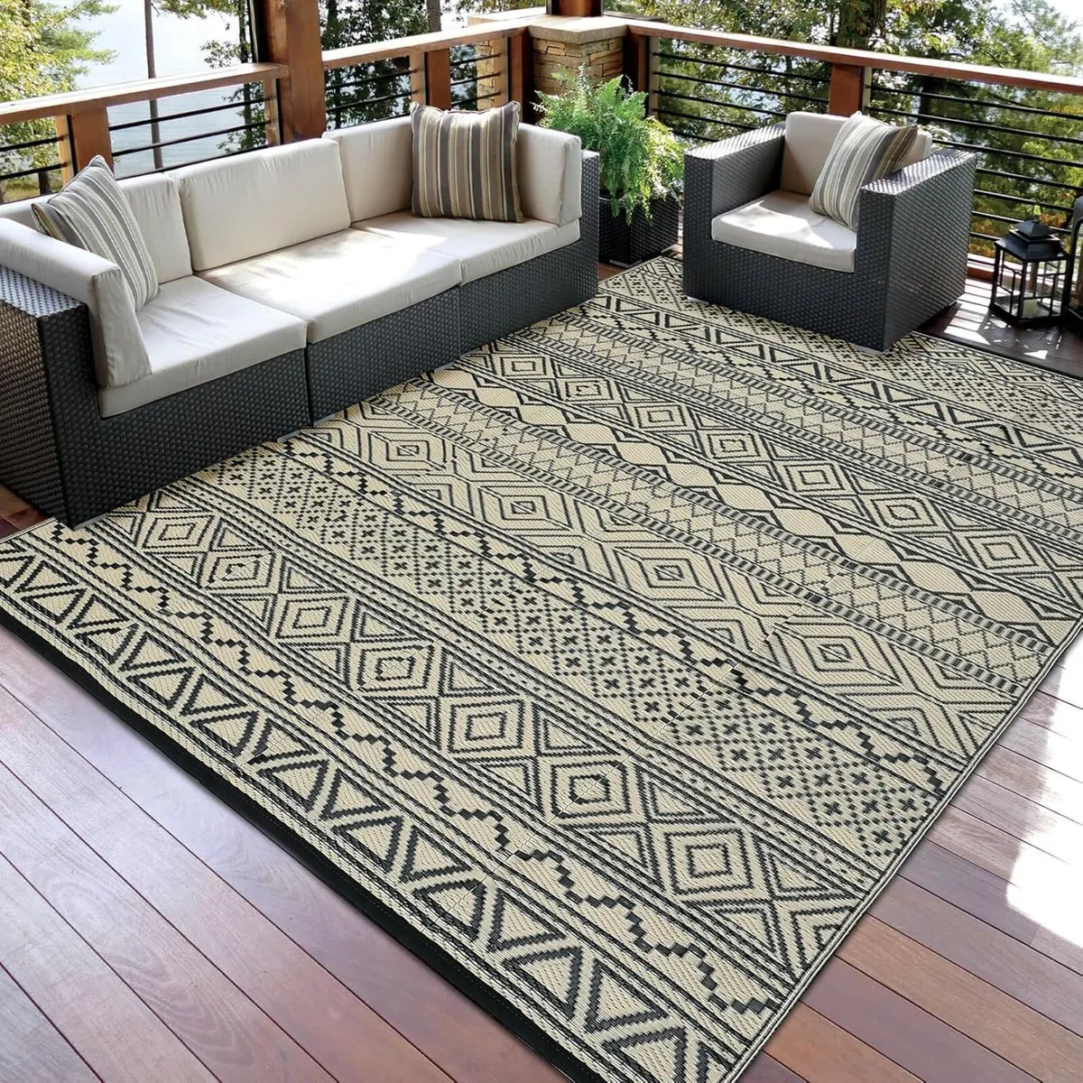 240 x 300 cm Outdoor Rug for Patio Waterproof - Image 4