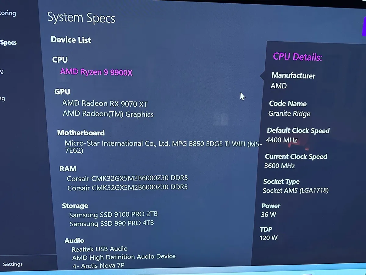 High Spec.Ryzen 9  9900x, RX9070,  32GB  RAM, - Image 4