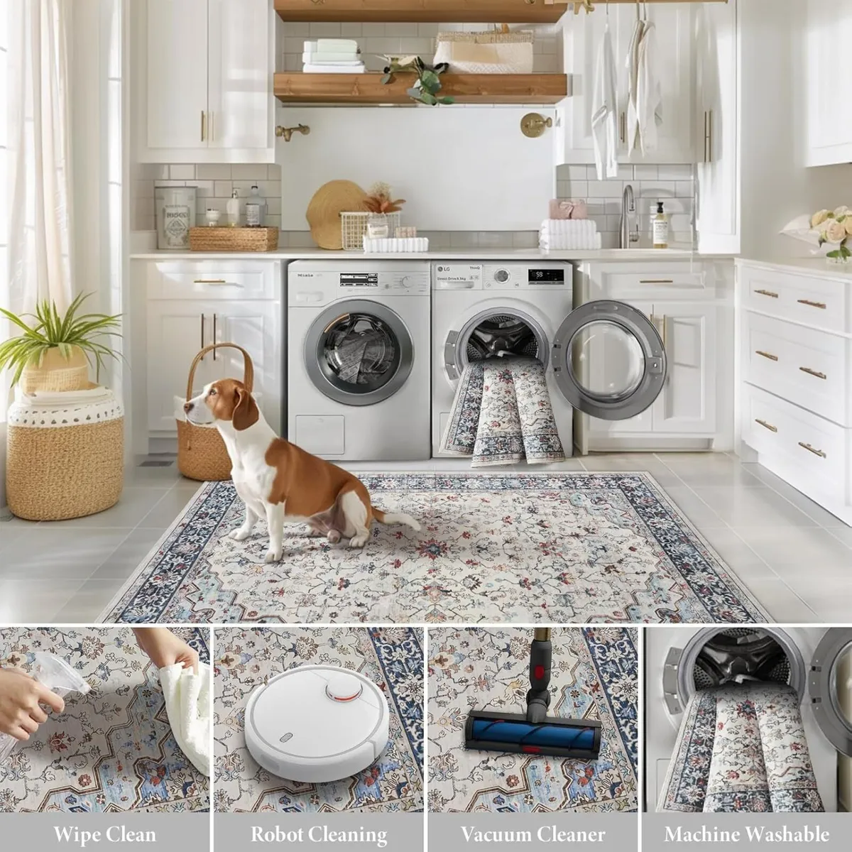 Washable Rugs for Living Room 160x230cm Boho - Image 3