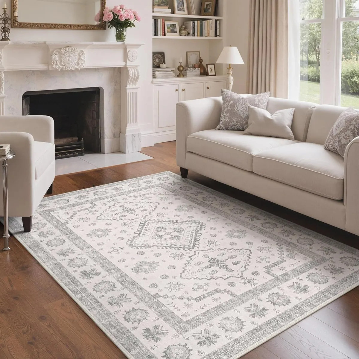 Rugs Living Room 160x230cm Large Washable Grey