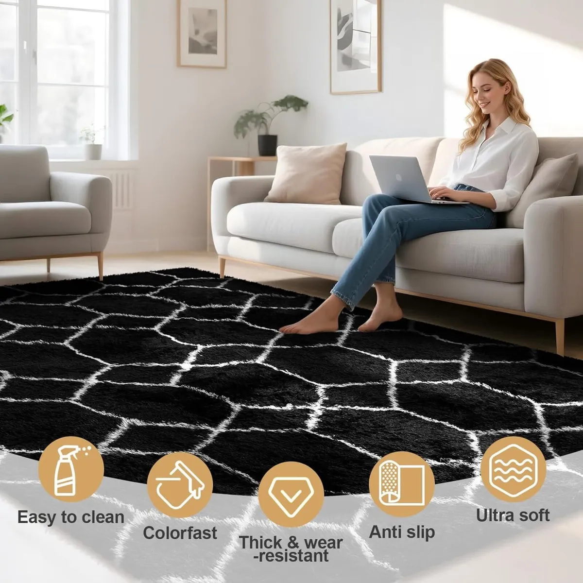 Geometric Rugs Living Room - 200x300cm Extra - Image 3