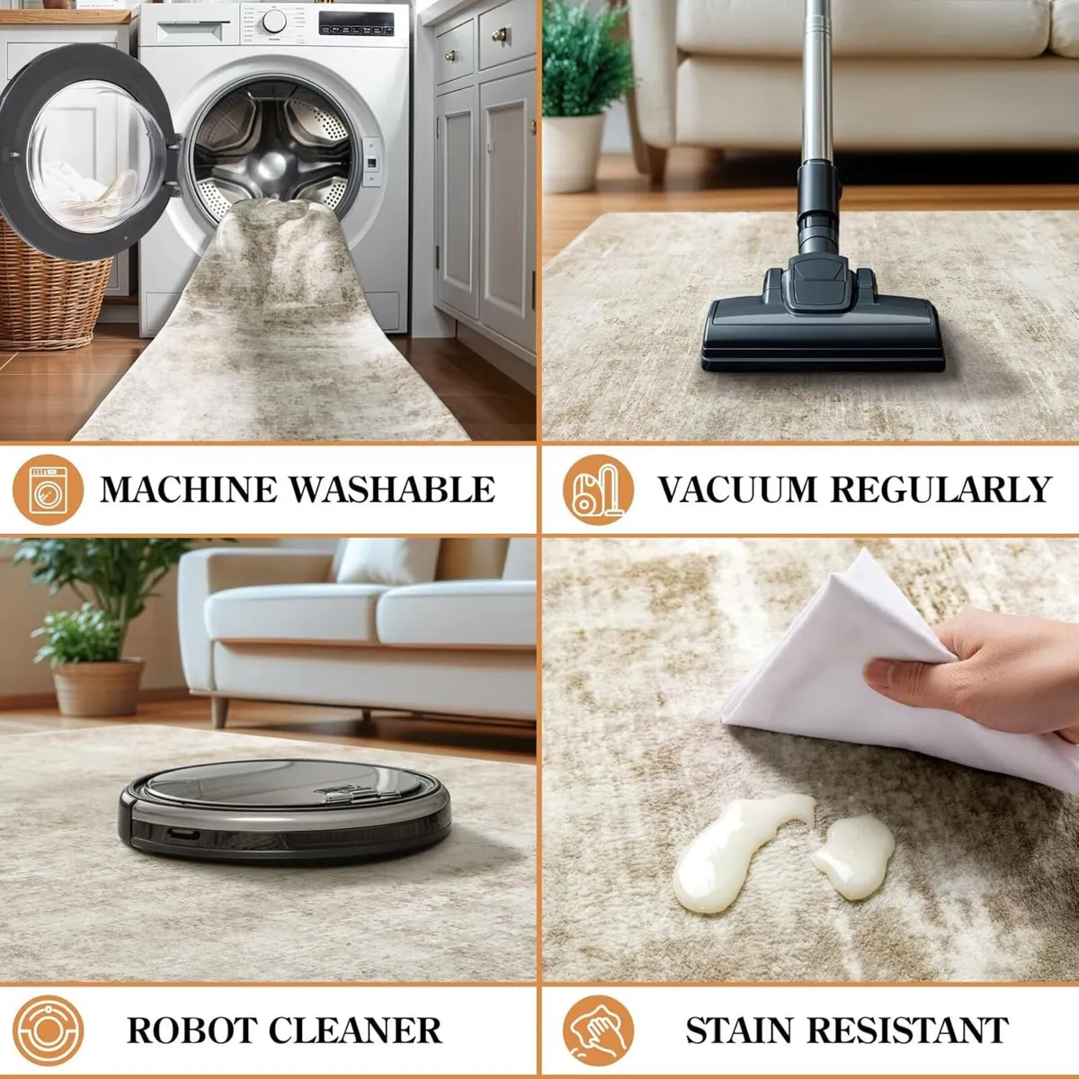 160x230 cm Abstract Rugs for Living Room Washable - Image 4