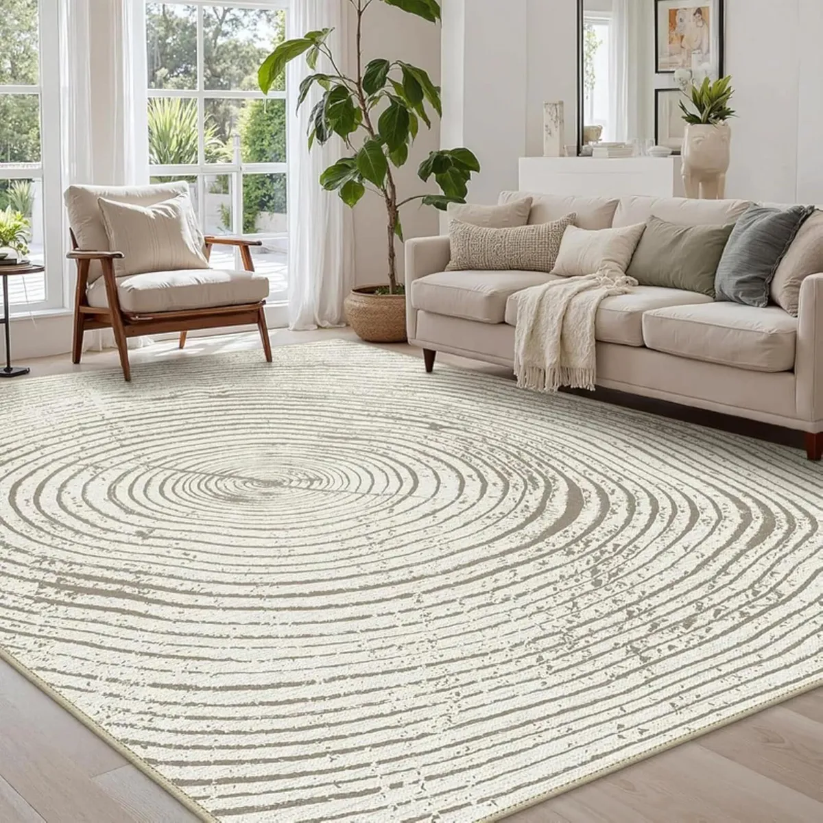 Large Washable Rug for Living Room 200x290cm Area - Image 1
