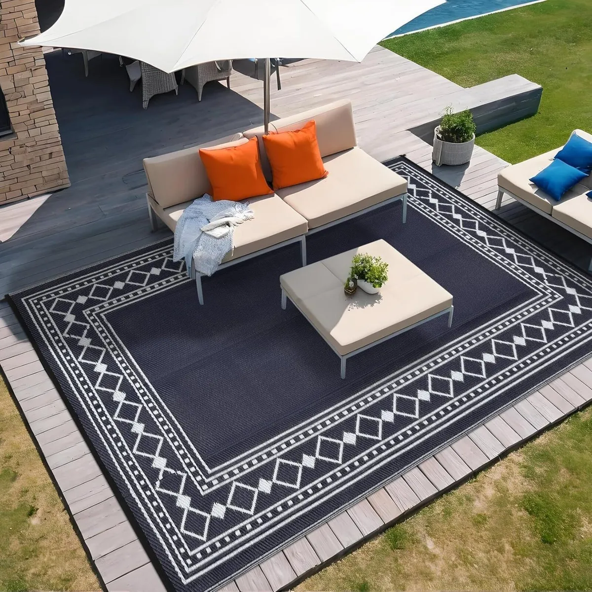 Outdoor Rug 240 x 300 cm Reversible Modern - Image 2