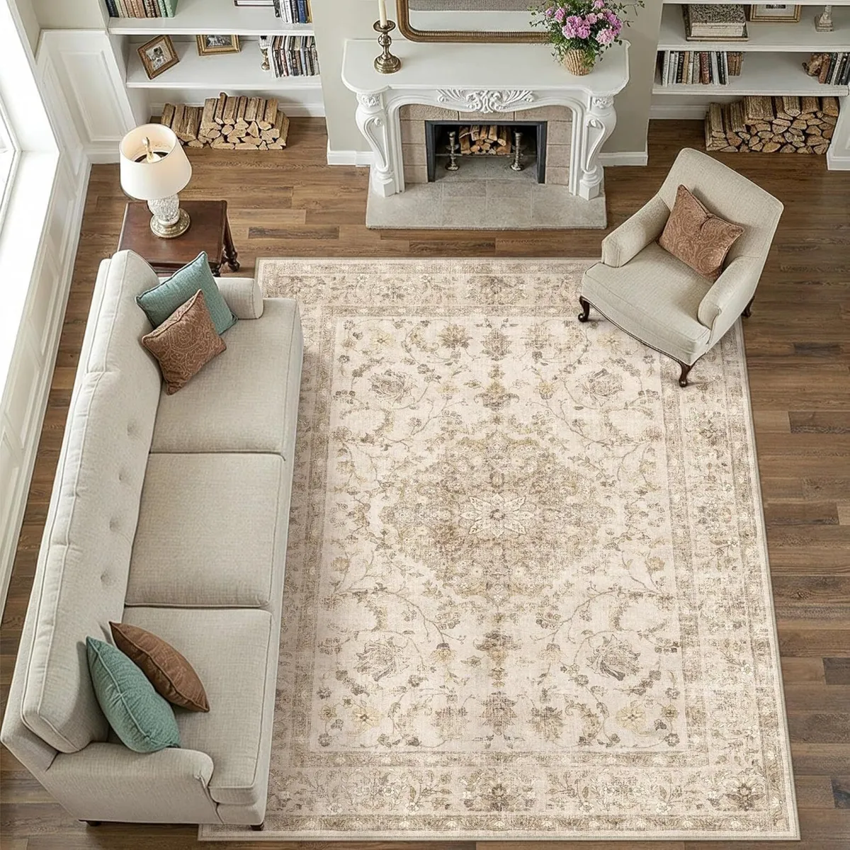 Beige Rugs Living Room 240x300cm Vintage Machine - Image 4