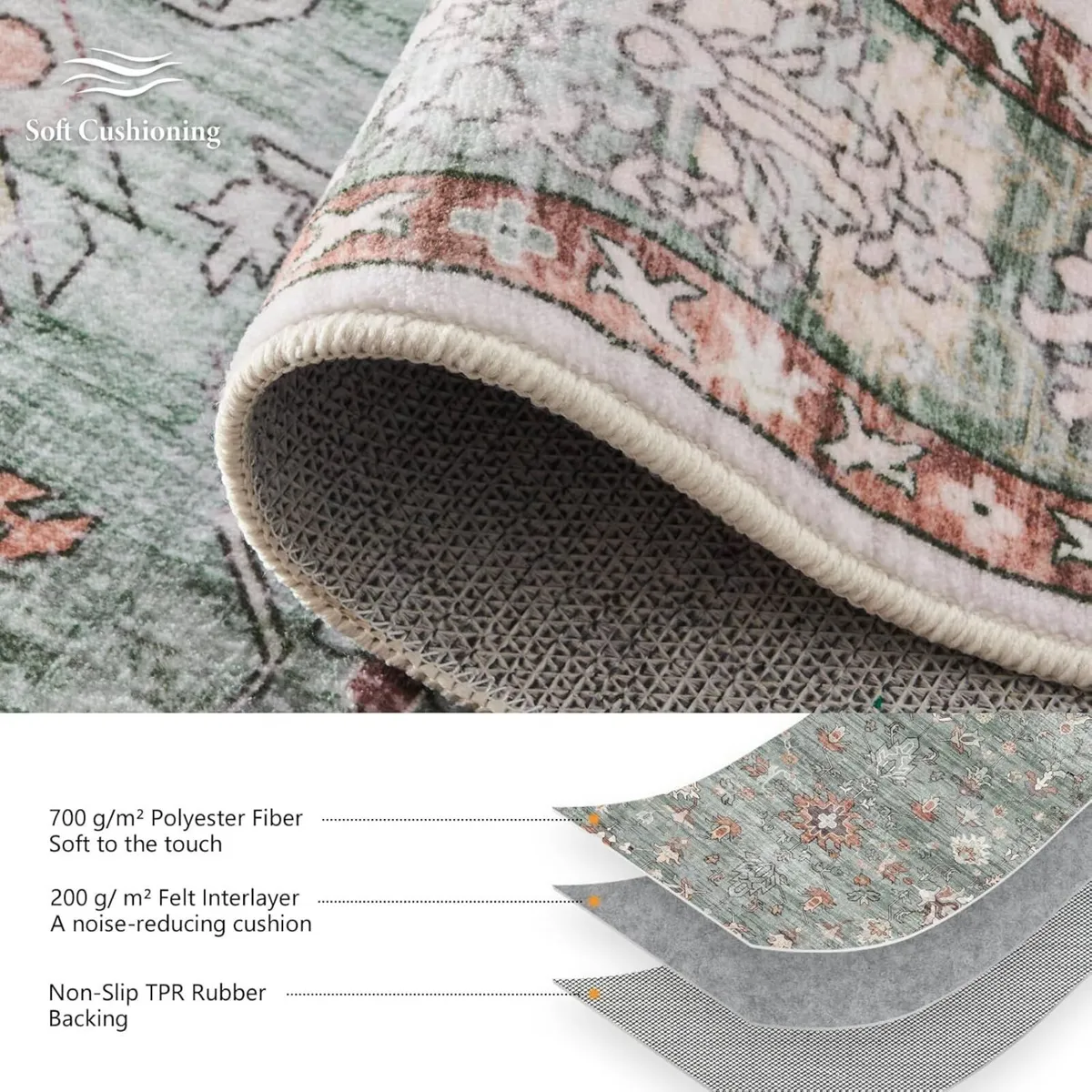 Large Rugs for Living Room 200x290cm Low Pile - Image 2